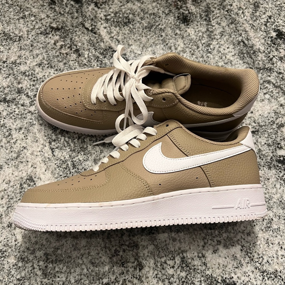 Nike Air Force 1 Low '07 - Khaki White. Worn once. Men’s size 11.
